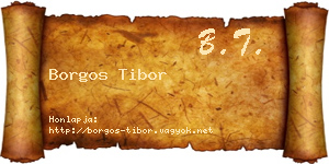 Borgos Tibor névjegykártya